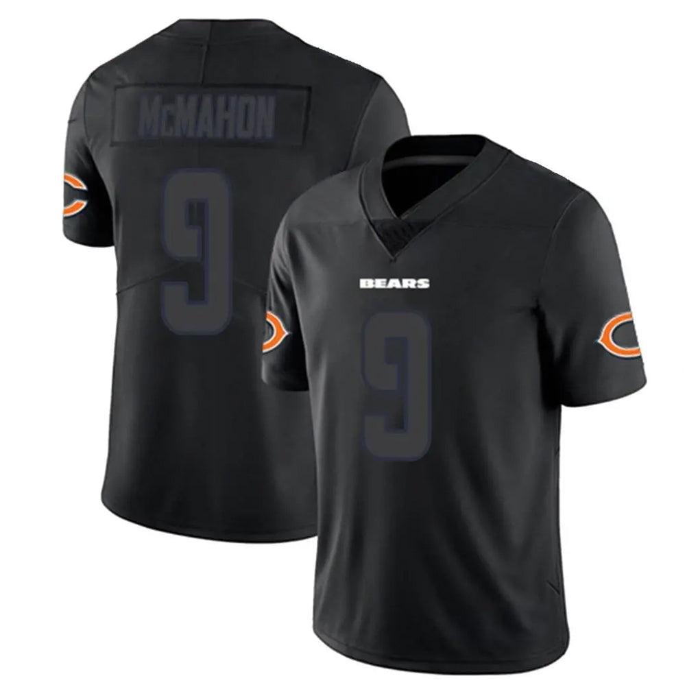 Tlead C.Bears #9 Jim McMahon Player Black Impact Limited Game Stitched Jerseys