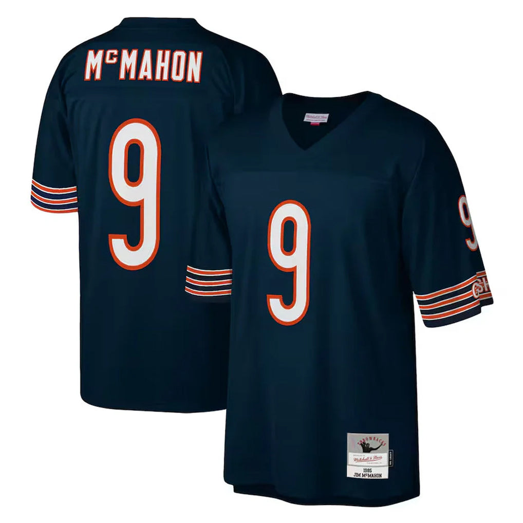 Tlead C.Bears #9 Jim McMahon Player Navy Mitchell & Ness Navy Legacy Replica Stitched Jerseys