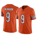 Tlead C.Bears #9 Jim McMahon Player Orange Alternate Vapor Limited Home Game Stitched Jerseys