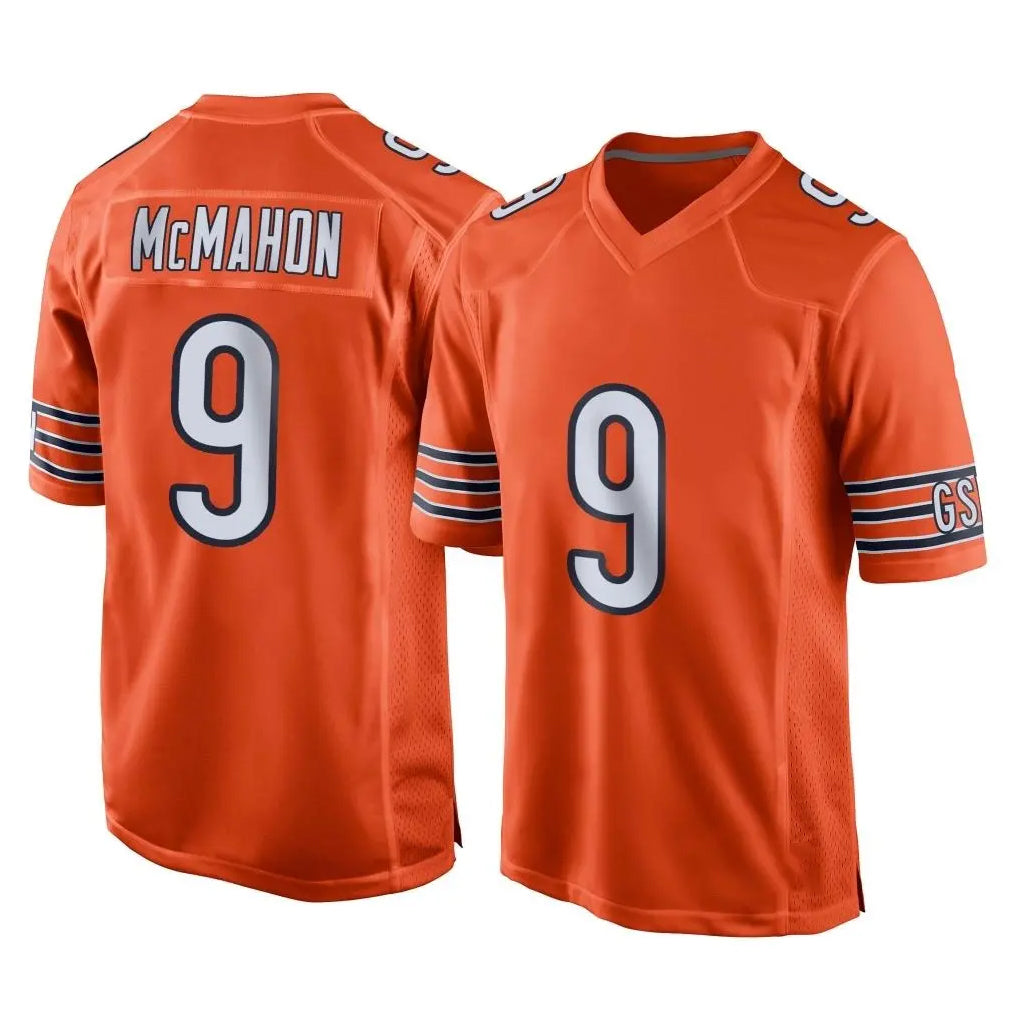 Tlead C.Bears #9 Jim McMahon Player Orange Home Game Stitched Jerseys