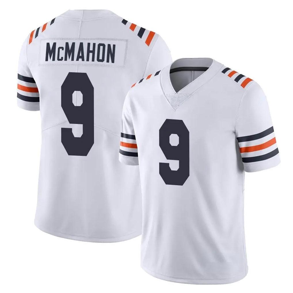 Tlead C.Bears #9 Jim McMahon Player White Classic Vapor Limited Home Game Stitched Jerseys