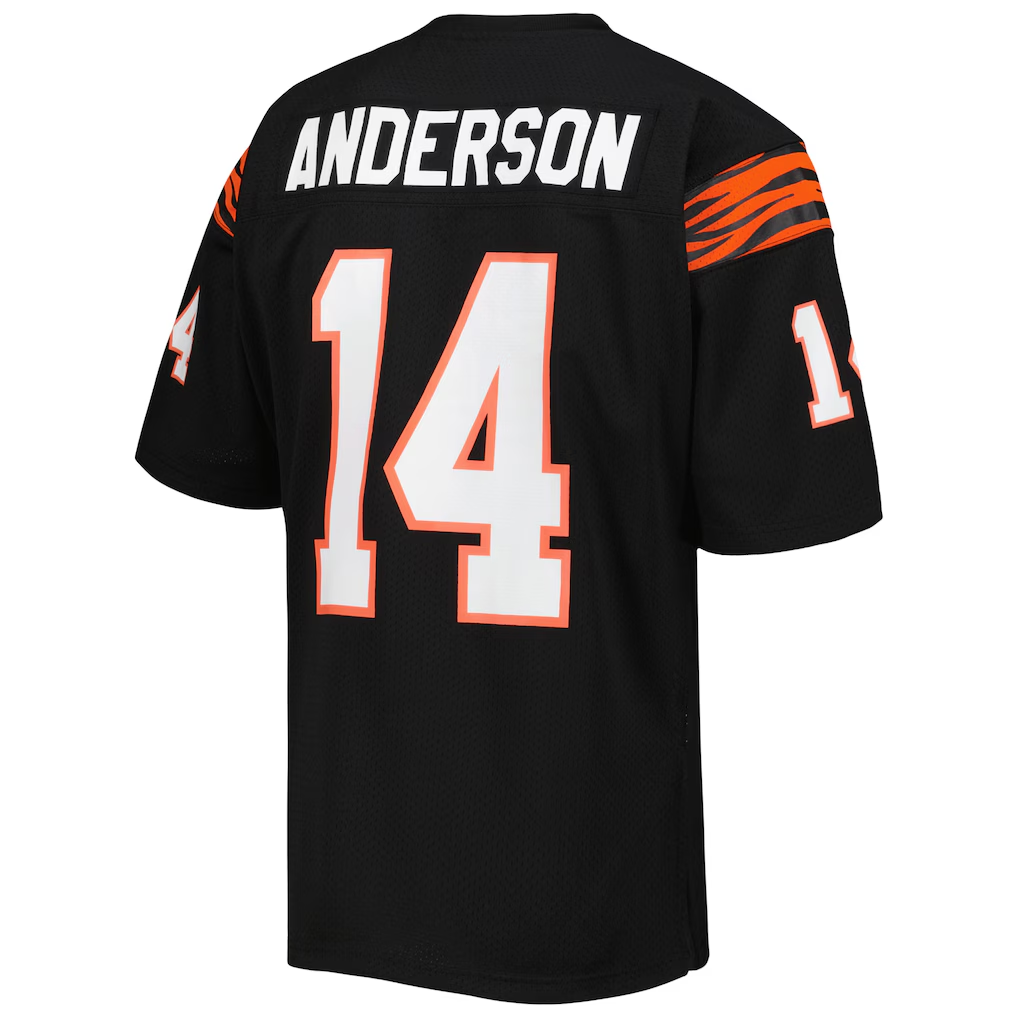 Tlead C.Bengals 1981 #14 Ken Anderson Mitchell & Ness Black Authentic Throwback Retired Player Jersey
