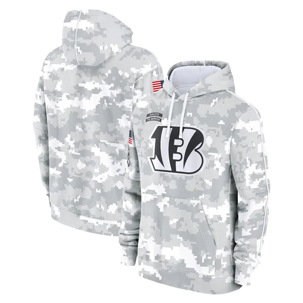 Tlead C.Bengals Arctic Camo Salute to Service Pullover Hoodie Limited Blank Player Stitched Jerseys