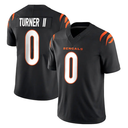 Tlead C.Bengals #0 DJ Turner II Player Black Vapor F.U.S.E. Limited Home Game Stitched Jerseys
