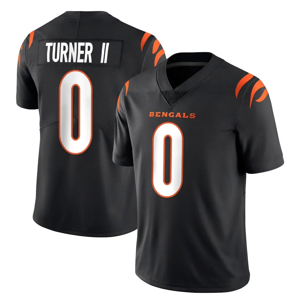 Tlead C.Bengals #0 DJ Turner II Player Black Vapor Untouchable Limited Home Game Stitched Jerseys