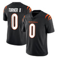 Tlead C.Bengals #0 DJ Turner II Player Black Vapor Untouchable Limited Home Game Stitched Jerseys