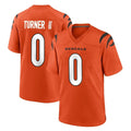 Tlead C.Bengals #0 DJ Turner II Player Orange Home Game Stitched Jerseys