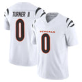 Tlead C.Bengals #0 DJ Turner II Player White Vapor F.U.S.E. Limited Home Game Stitched Jerseys
