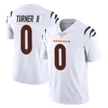 Tlead C.Bengals #0 DJ Turner II Player White Vapor Untouchable Limited Home Game Stitched Jerseys