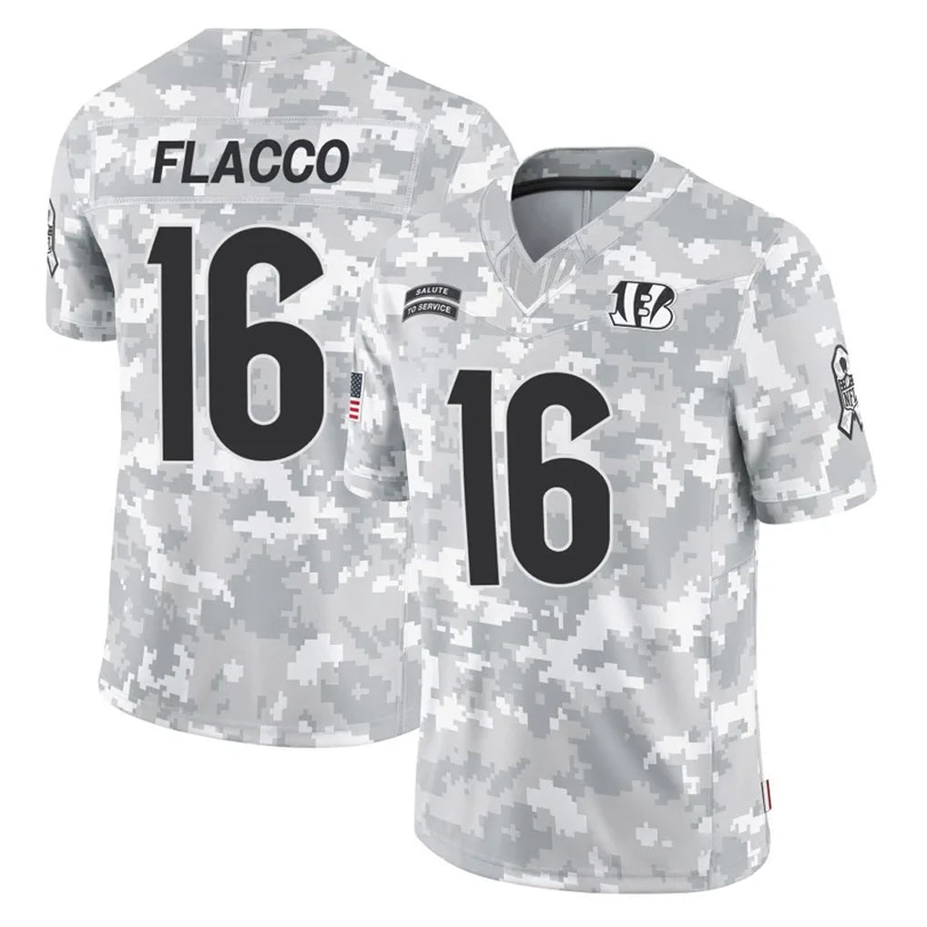 Tlead C.Bengals #16 Joe Flacco Player Arctic Camo Salute to Service Limited Stitched Jerseys