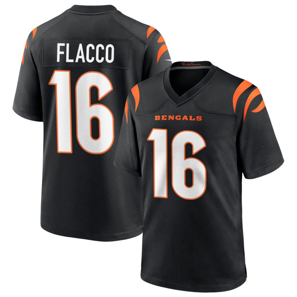 Tlead C.Bengals #16 Joe Flacco Player Black Home Game Stitched Jerseys