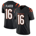 Tlead C.Bengals #16 Joe Flacco Player Black Vapor F.U.S.E. Limited Home Game Stitched Jerseys