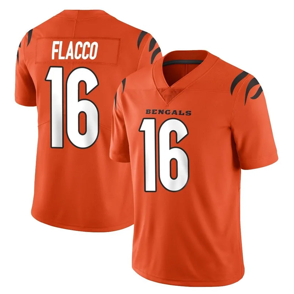 Tlead C.Bengals #16 Joe Flacco Player Orange Vapor Untouchable Limited Home Game Stitched Jerseys