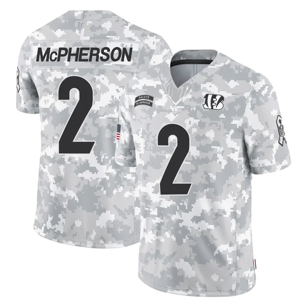 Tlead C.Bengals #2 Evan McPherson Player Arctic Camo Salute to Service Limited Stitched Jerseys
