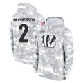 Tlead C.Bengals #2 Evan McPherson Player Arctic Camo Salute to Service Pullover Hoodie Limited Stitched Jerseys