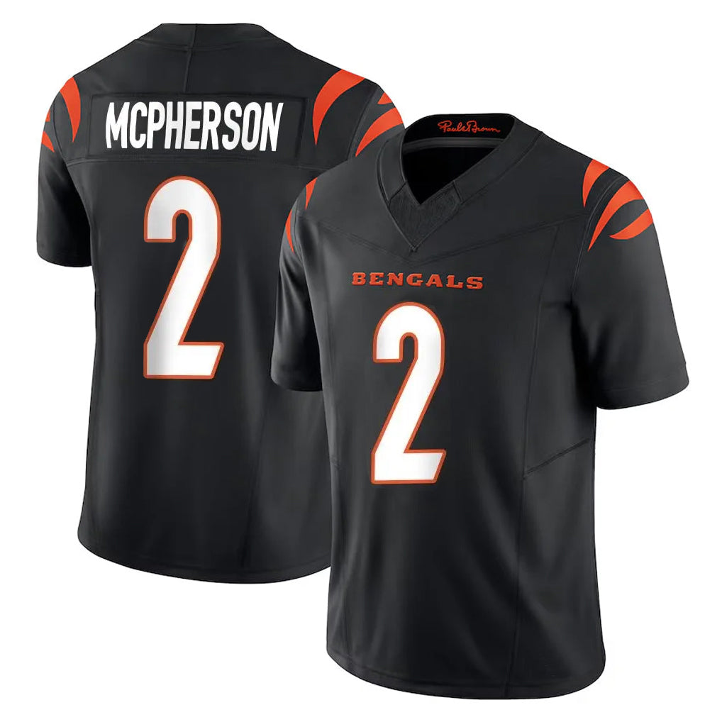 Tlead C.Bengals #2 Evan McPherson Player Black Vapor F.U.S.E. Limited Home Game Stitched Jerseys