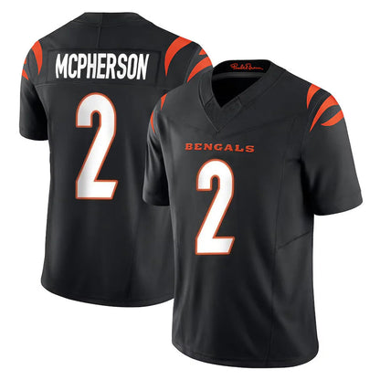 Tlead C.Bengals #2 Evan McPherson Player Black Vapor F.U.S.E. Limited Home Game Stitched Jerseys
