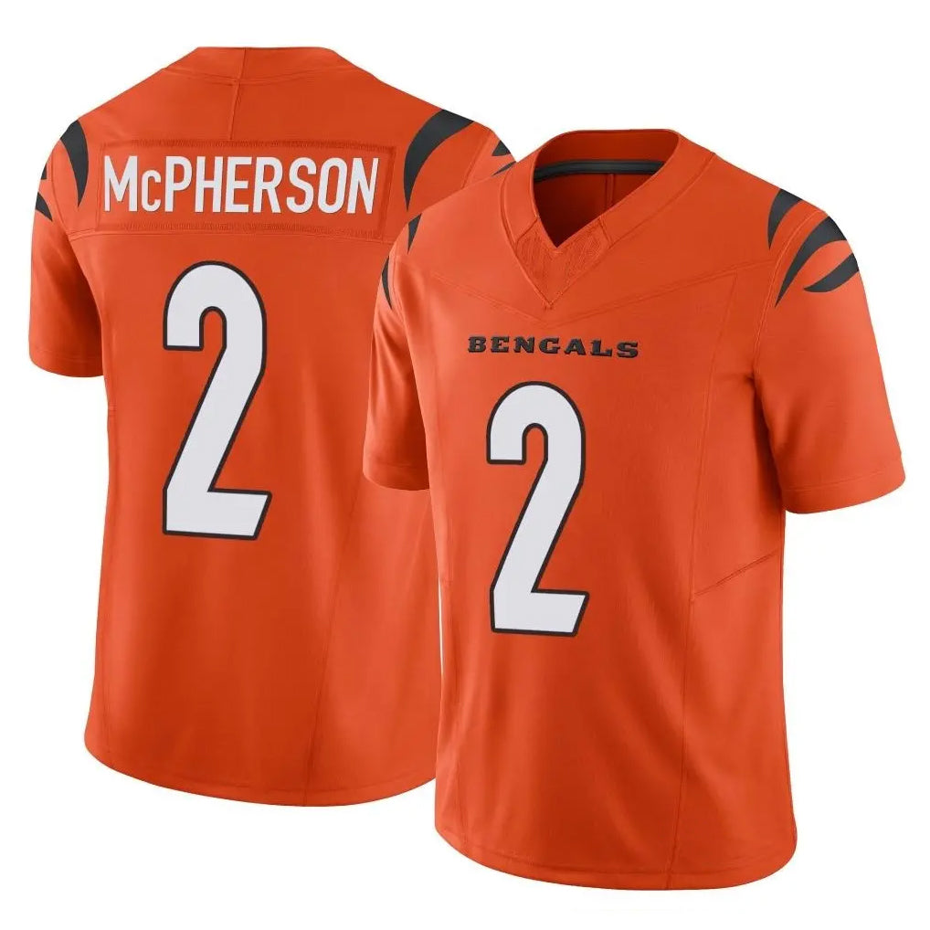 Tlead C.Bengals #2 Evan McPherson Player Orange Vapor F.U.S.E. Limited Home Game Stitched Jerseys