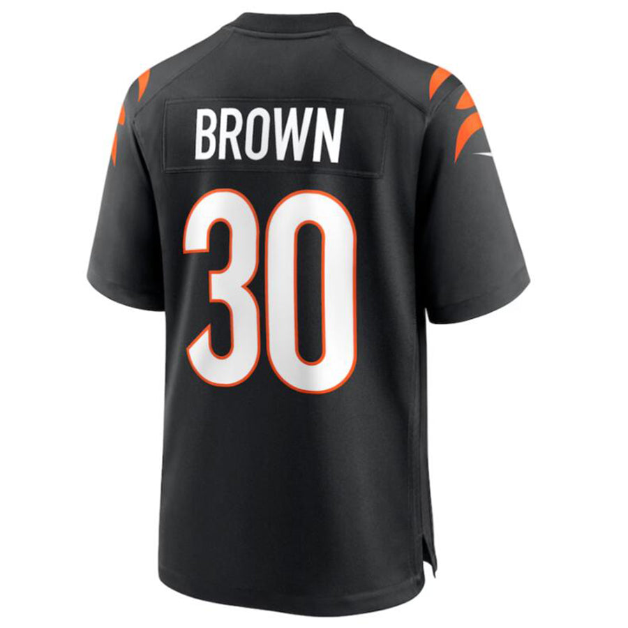 Tlead C.Bengals #30 Chase Brown Black Team Game Jersey American Stitched Jersey