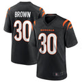 Tlead C.Bengals #30 Chase Brown Black Team Game Jersey American Stitched Jerseys