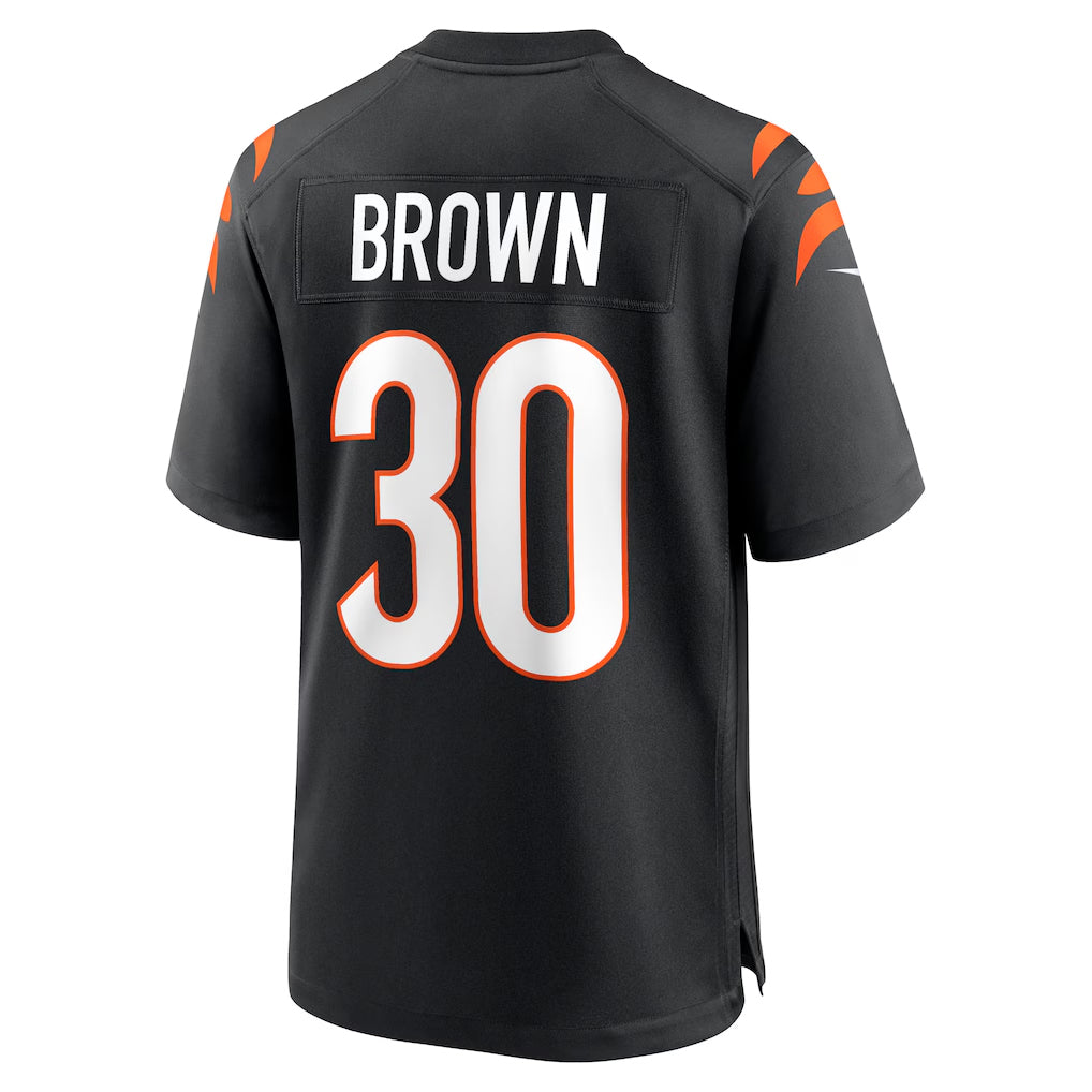 Tlead C.Bengals #30 Chase Brown Player Black Home Game  Stitched Jerseys