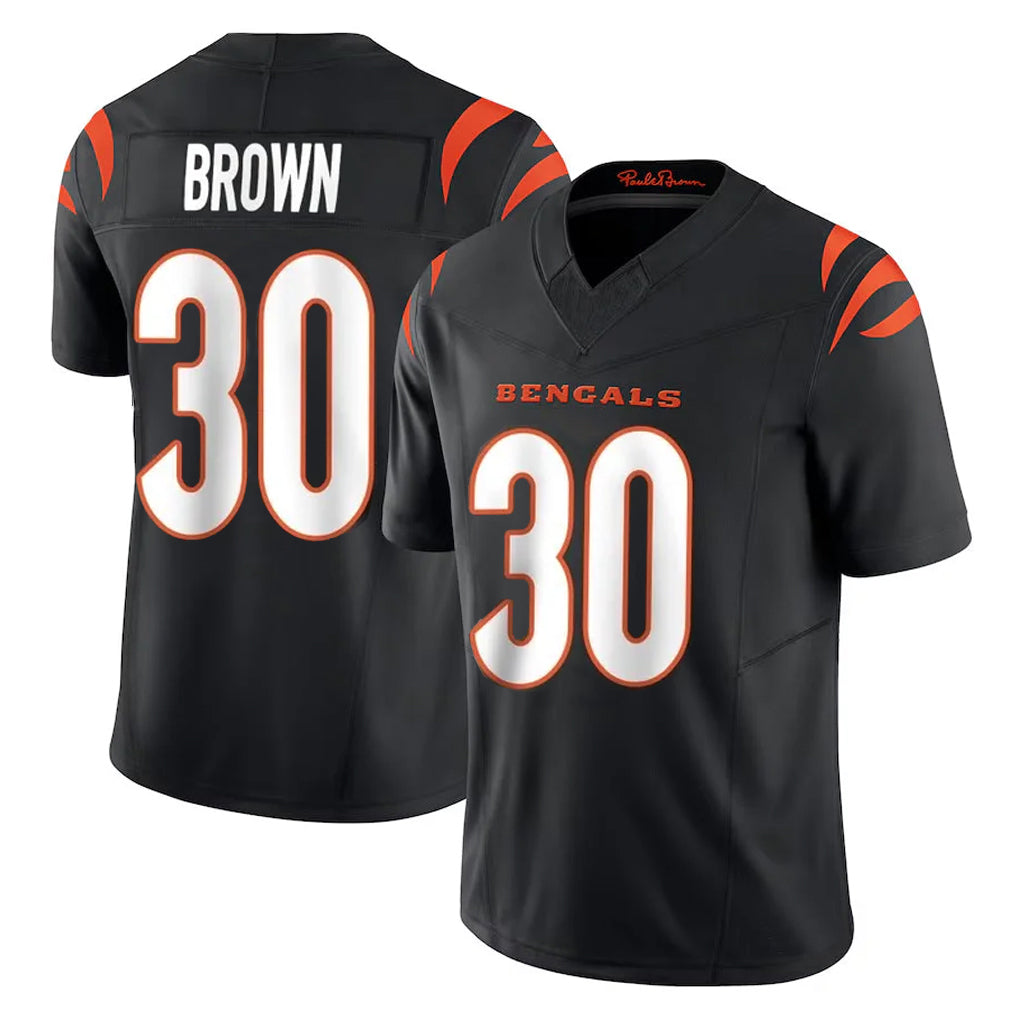 Tlead C.Bengals #30 Chase Brown Player Black Vapor F.U.S.E. Limited Home Game Stitched Jerseys