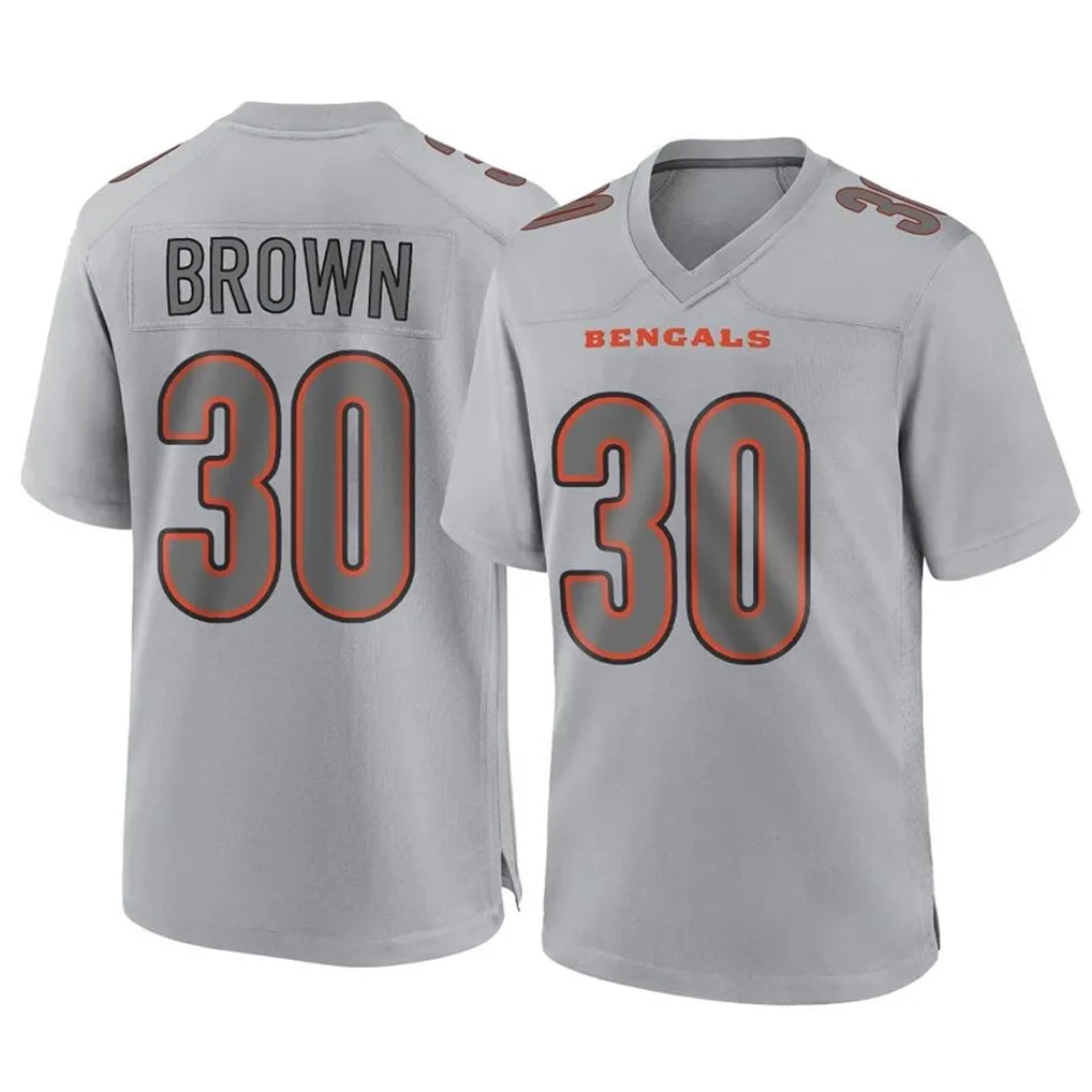 Tlead C.Bengals #30 Chase Brown Player Gray Atmosphere Fashion Game Stitched Jerseys