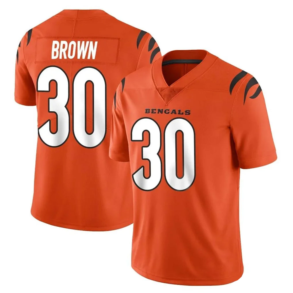 Tlead C.Bengals #30 Chase Brown Player Orange Vapor Untouchable Limited Home Game Stitched Jerseys