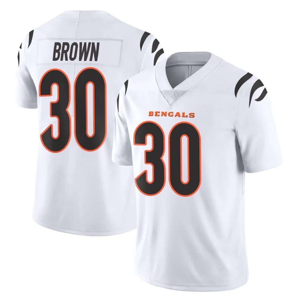 Tlead C.Bengals #30 Chase Brown Player White Vapor Untouchable Limited Home Game Stitched Jerseys