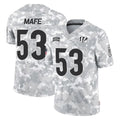 Tlead C.Bengals #53 Boye Mafe Player Arctic Camo Salute to Service Limited Stitched Jerseys