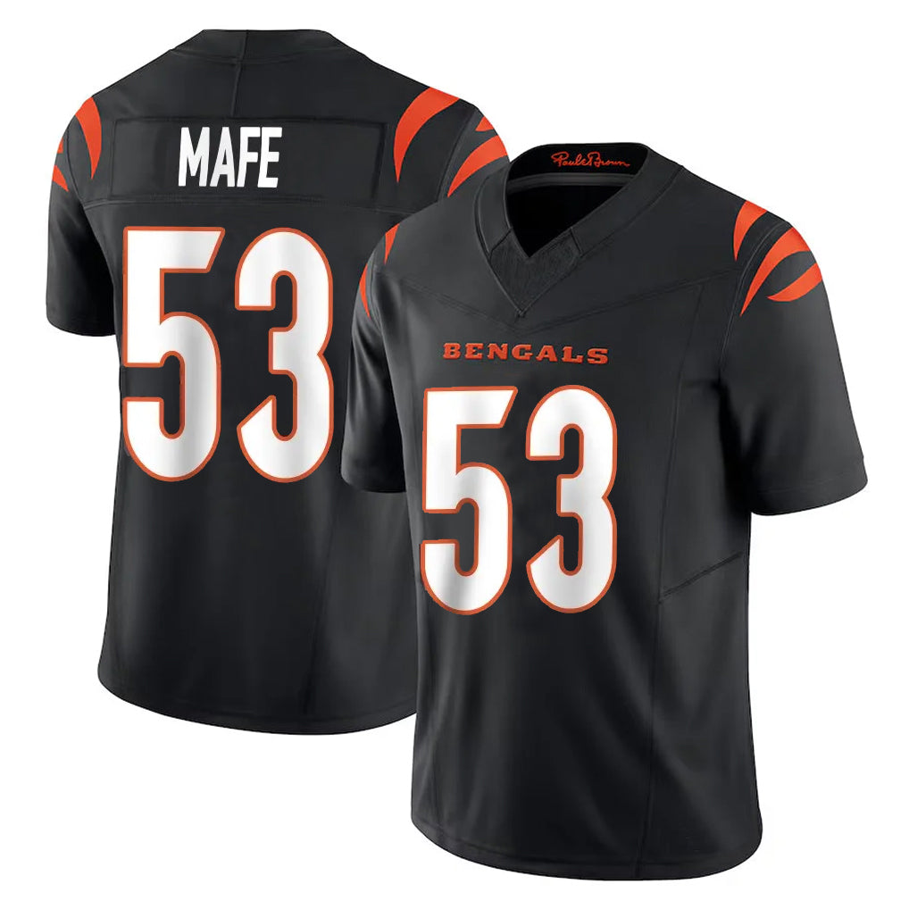 Tlead C.Bengals #53 Boye Mafe Player Black Vapor F.U.S.E. Limited Home Game Stitched Jerseys