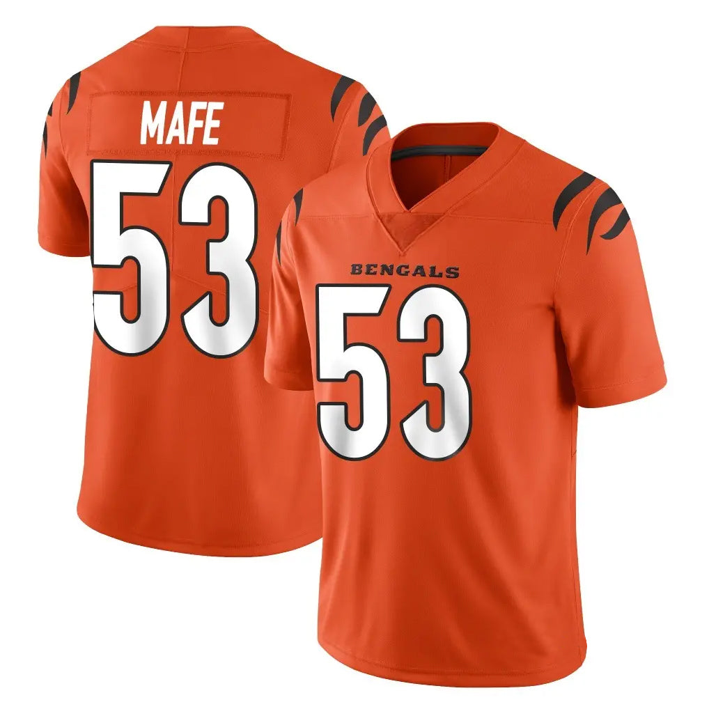 Tlead C.Bengals #53 Boye Mafe Player Orange Vapor Untouchable Limited Home Game Stitched Jerseys