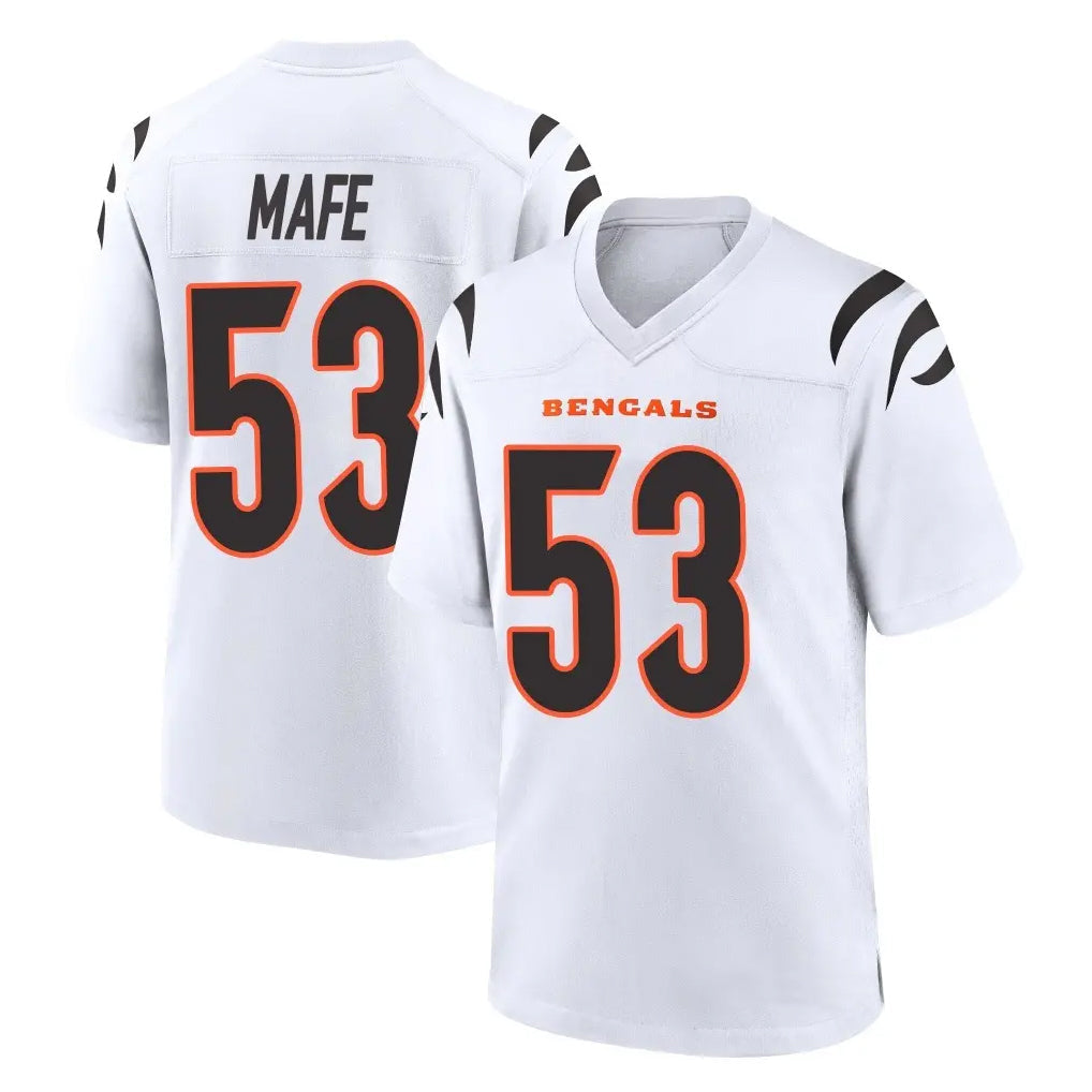 Tlead C.Bengals #53 Boye Mafe Player White Home Game Stitched Jerseys