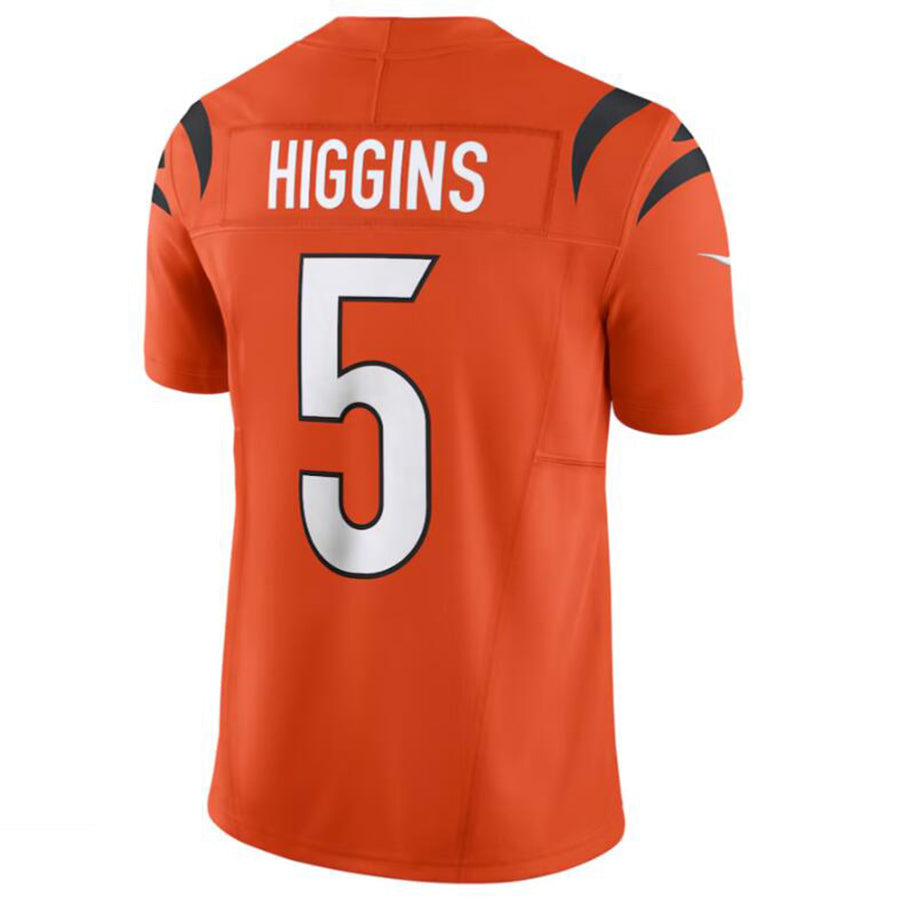 Tlead C.Bengals #5 Tee Higgins Orange Vapor Untouchable Limited Jersey American Stitched Jerseys