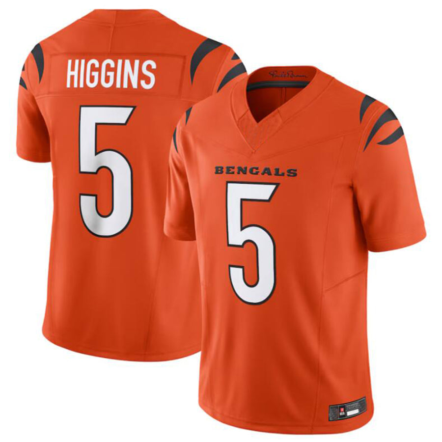 TleadC.Bengals #5 Tee Higgins Orange Vapor Untouchable Limited Jersey American Stitched  Jerseys