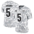 Tlead C.Bengals #5 Tee Higgins Player Arctic Camo Salute to Service Limited Stitched Jerseys