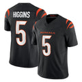 Tlead C.Bengals #5 Tee Higgins Player Black Vapor F.U.S.E. Limited Home Game Stitched Jerseys