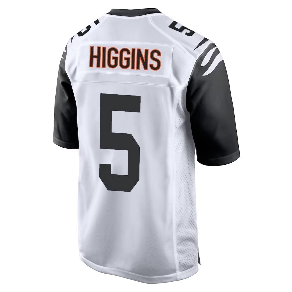 Tlead C.Bengals #5 Tee Higgins Player White Alternate Home Game Stitched Jerseys