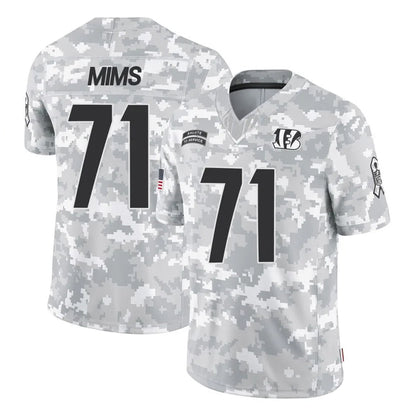 Tlead C.Bengals #71 Amarius Mims Player Arctic Camo Salute to Service Limited Stitched Jerseys