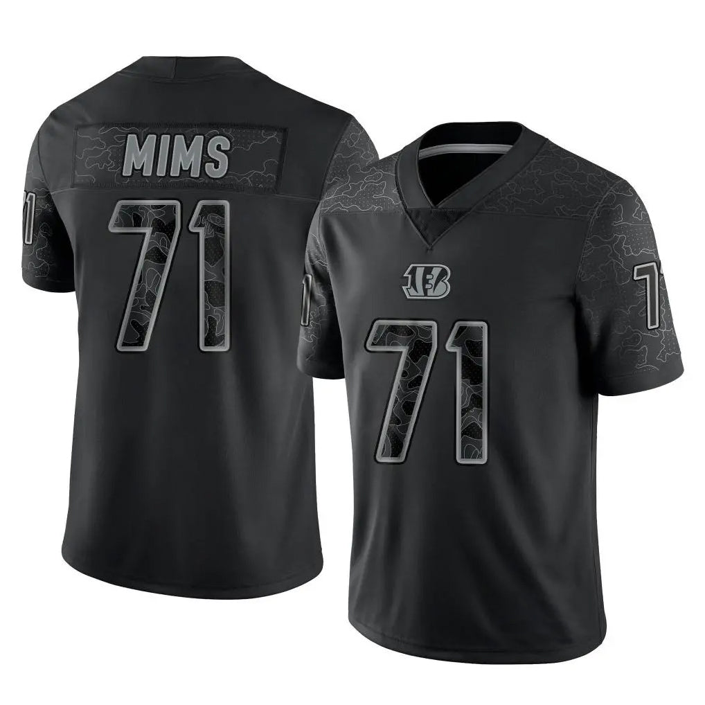 Tlead C.Bengals #71 Amarius Mims Player Black Reflective Limited Game Stitched Jerseys