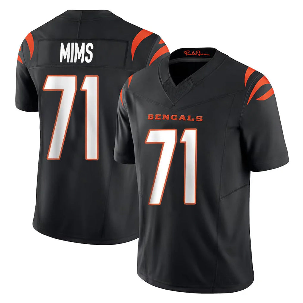 Tlead C.Bengals #71 Amarius Mims Player Black Vapor F.U.S.E. Limited Home Game Stitched Jerseys