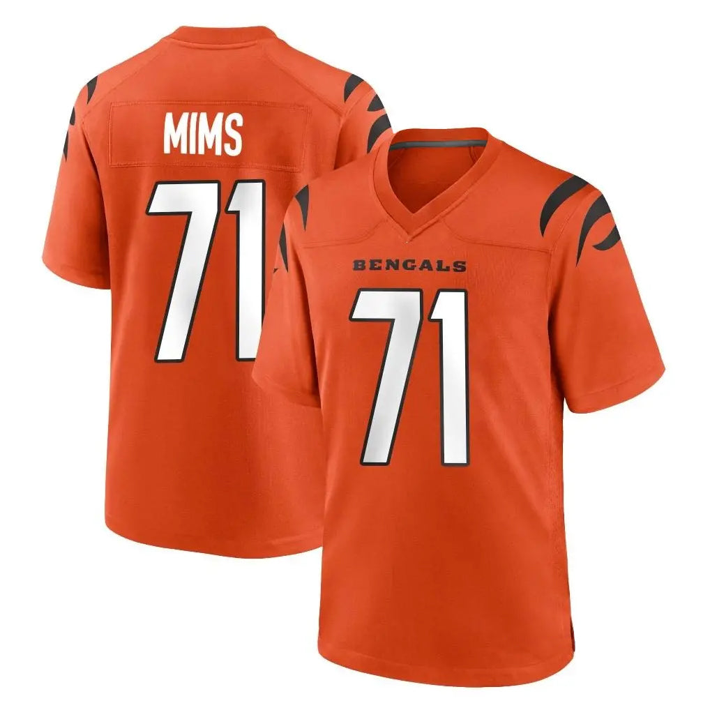 Tlead C.Bengals #71 Amarius Mims Player Orange Home Game Stitched Jerseys