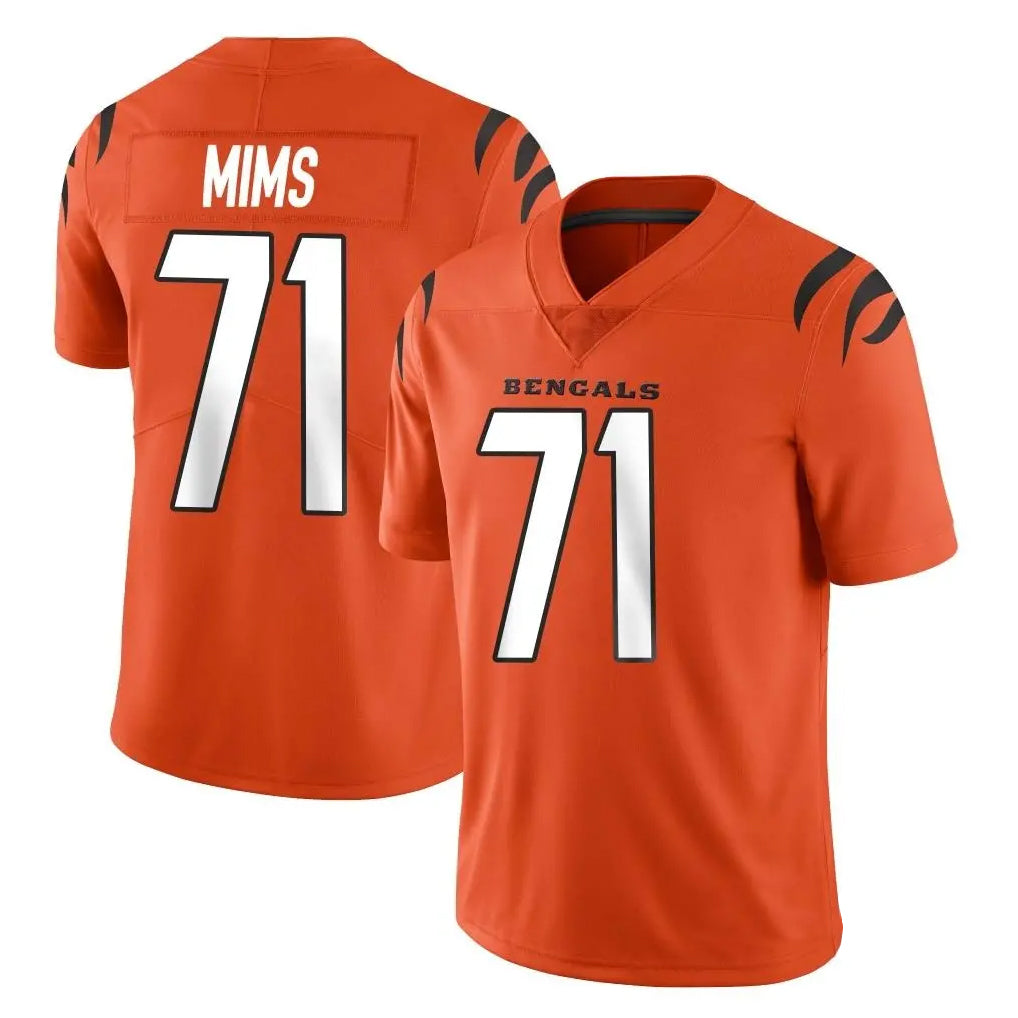 Tlead C.Bengals #71 Amarius Mims Player Orange Vapor Untouchable Limited Home Game Stitched Jerseys
