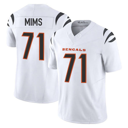 Tlead C.Bengals #71 Amarius Mims Player White Vapor F.U.S.E. Limited Home Game Stitched Jerseys