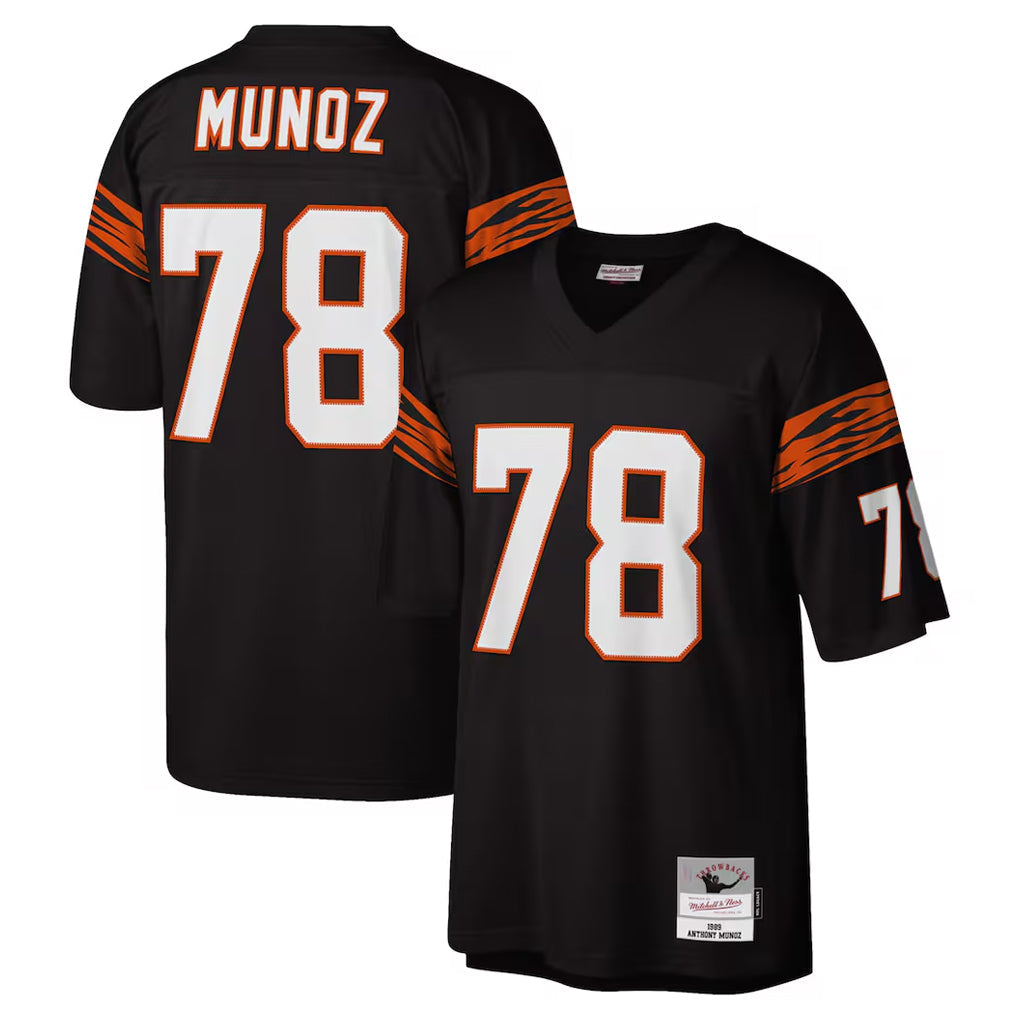 Tlead C.Bengals #78 Anthony Mu?oz Player Black Mitchell & Ness Legacy Replica Stitched Jerseys