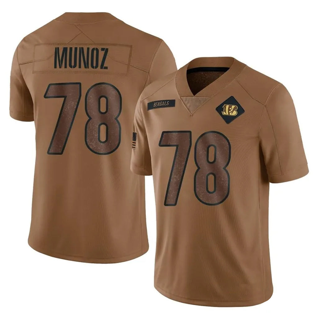 Tlead C.Bengals #78 Anthony Munoz Player Brown Salute to Service Limited Stitched Jerseys