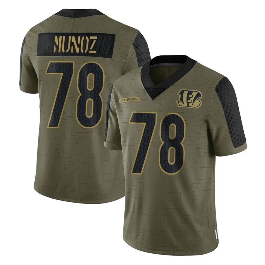Tlead C.Bengals #78 Anthony Munoz Player Olive Salute to Service Game Stitched Jerseys