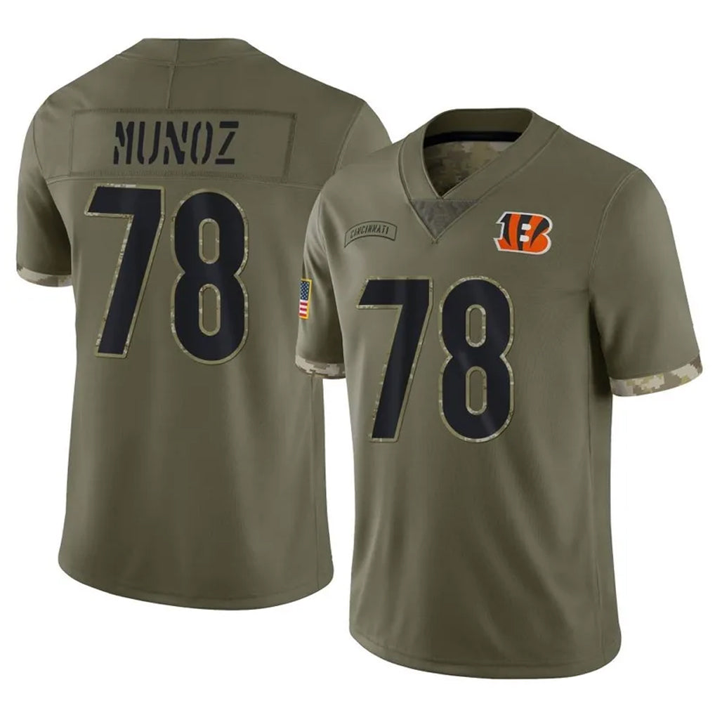 Tlead C.Bengals #78 Anthony Munoz Player Olive Salute to Service Limited Game Stitched Jerseys