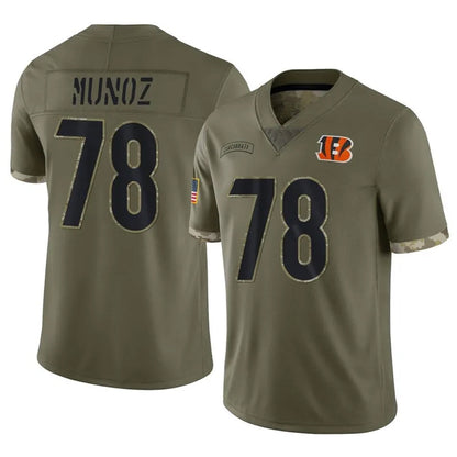 Tlead C.Bengals #78 Anthony Munoz Player Olive Salute to Service Limited Game Stitched Jerseys