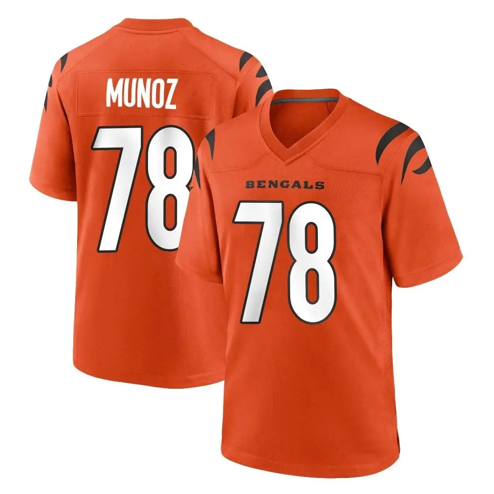 Tlead C.Bengals #78 Anthony Munoz Player Orange Home Game Stitched Jerseys